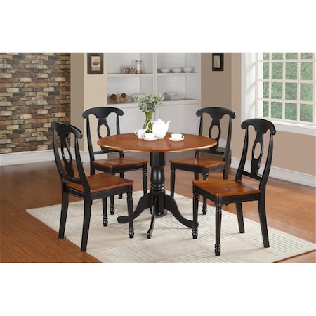 East West Furniture 5 Piece Small Kitchen Table Set-Table and 4 Dinette Chairs DLKE5-BCH-W